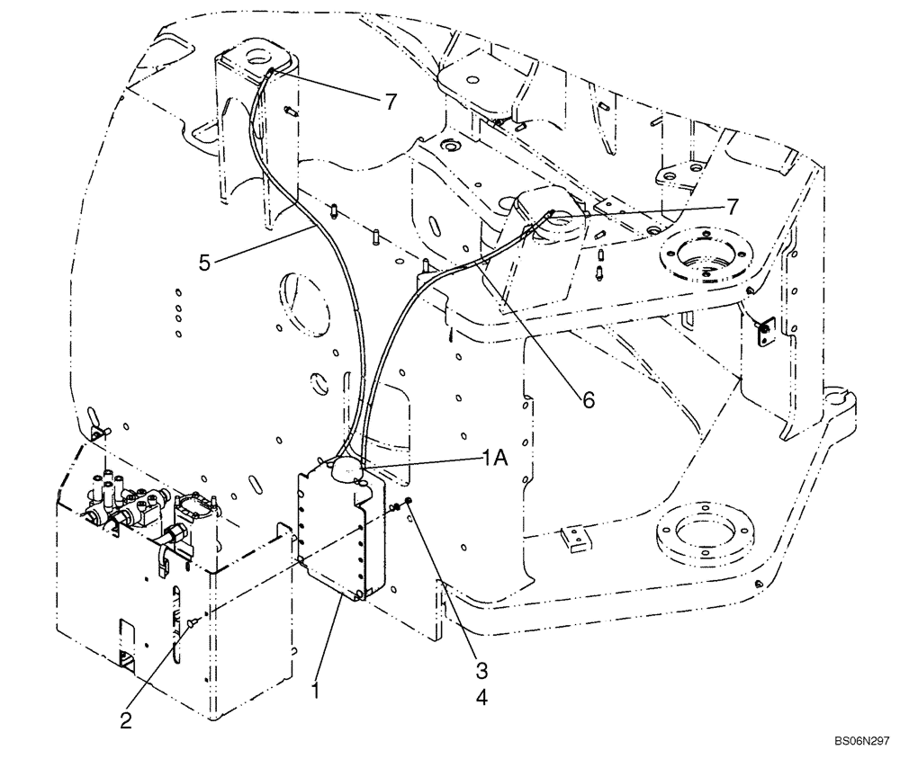 Схема запчастей Case 921E - (09-86) - WINDSHIELD WASHER MOUNTING (09) - CHASSIS