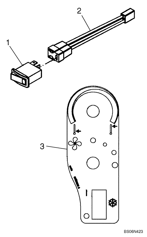 Схема запчастей Case 440CT - (09-39C) - AIR CONDITIONING SWITCH KIT (09) - CHASSIS