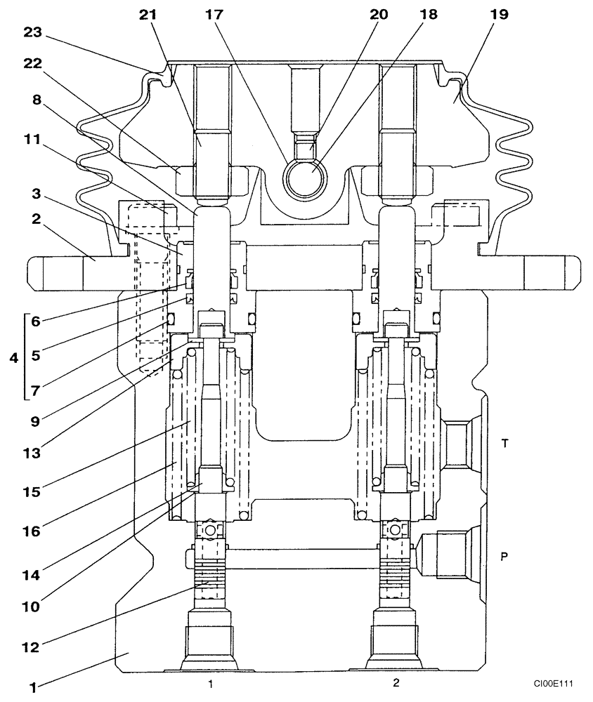 Схема запчастей Case CX330 - (08-271-00[01]) - FOOT CONTROL VALVE - OPTIONAL (08) - HYDRAULICS