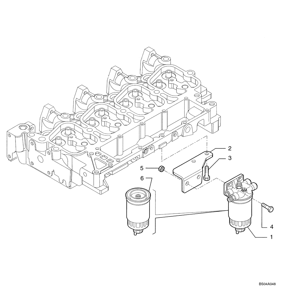 Схема запчастей Case 440 - (03-08) - FUEL FILTER (03) - FUEL SYSTEM