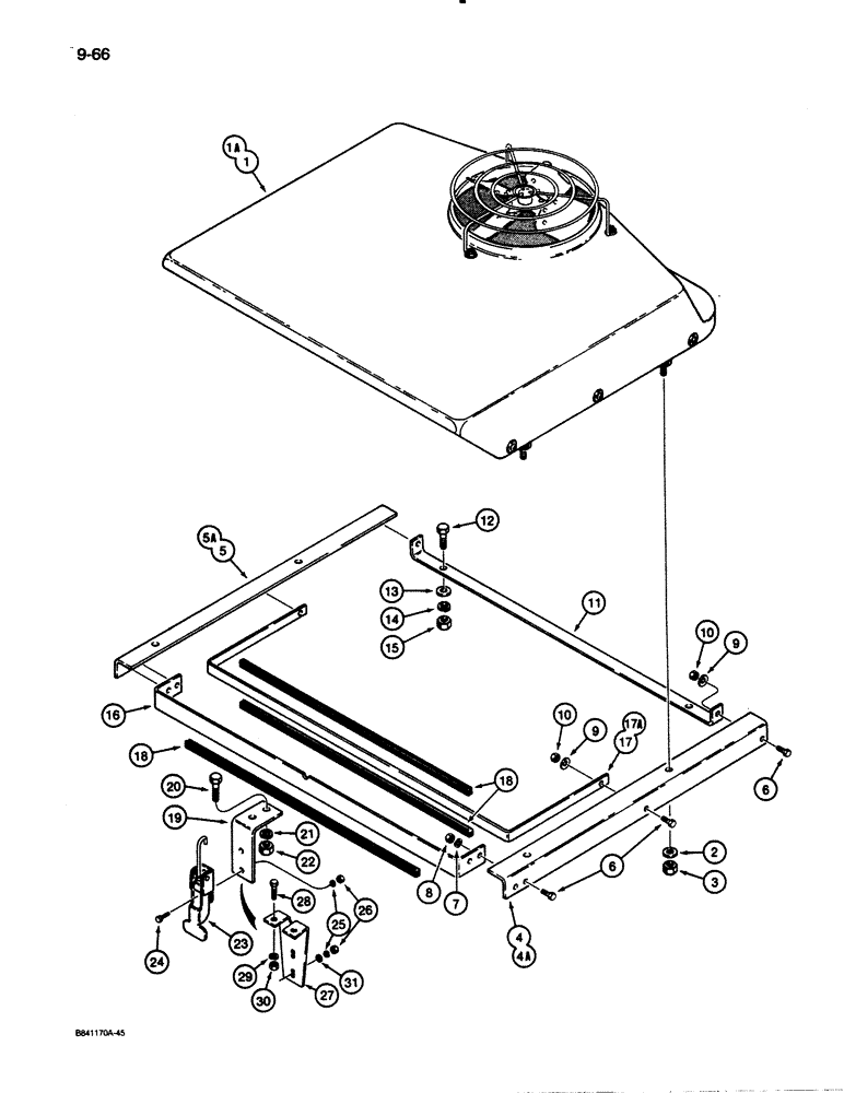 Схема запчастей Case W30 - (9-66) - AIR CONDITIONING CONDENSER AND MOUNTING (09) - CHASSIS/ATTACHMENTS