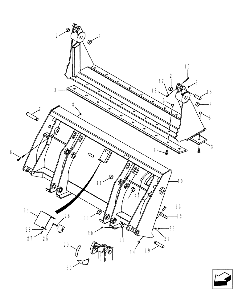 Схема запчастей Case 580SM - (82.100.02[01]) - BUCKET, LOADER CLAM (82 IN) (580SM) (82) - FRONT LOADER & BUCKET