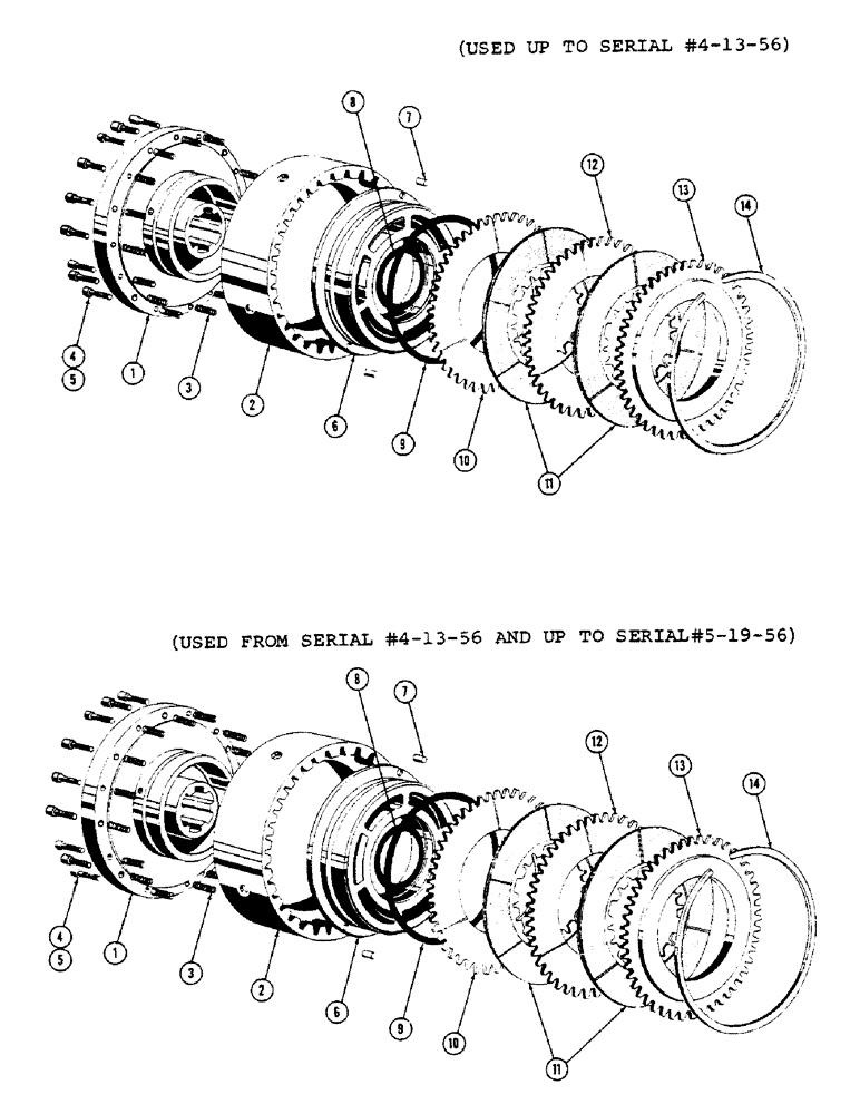 Схема запчастей Case 600 - (084) - TRANSMISSION INSTALLATION, HYDRAULIC CLUTCH PARTS (03) - TRANSMISSION