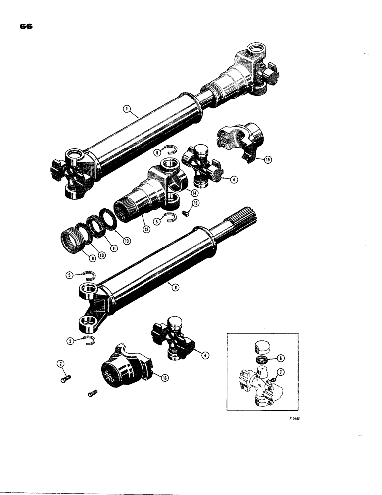 Схема запчастей Case 850 - (066) - DRIVESHAFT (03) - TRANSMISSION