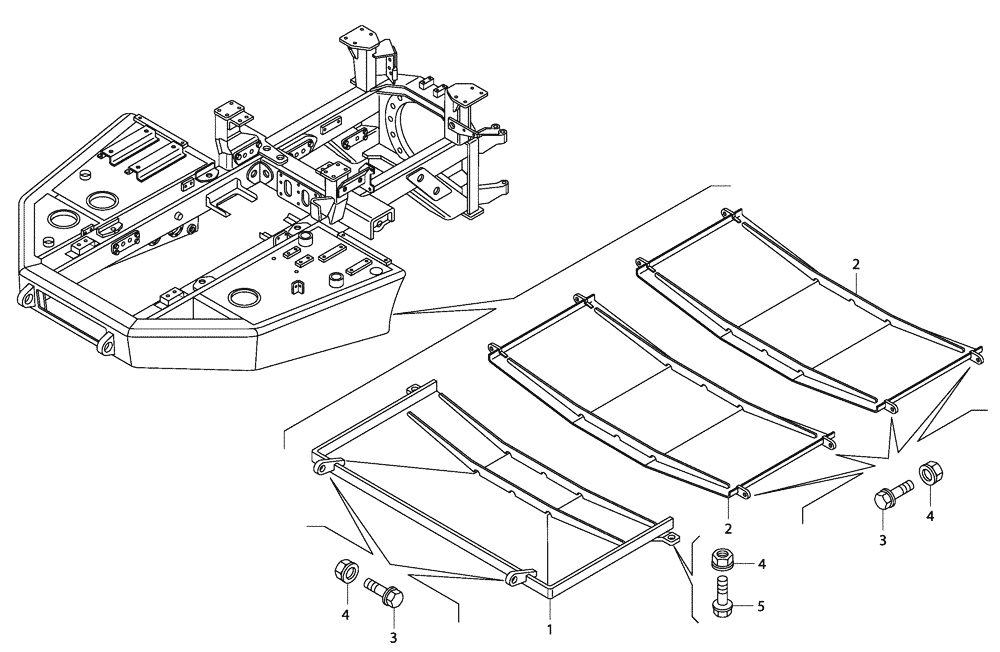 Схема запчастей Case 340B - (98A00010791[001]) - LOWER SHIELDS, FRONT FRAME (87451875) (19) - OPTIONS