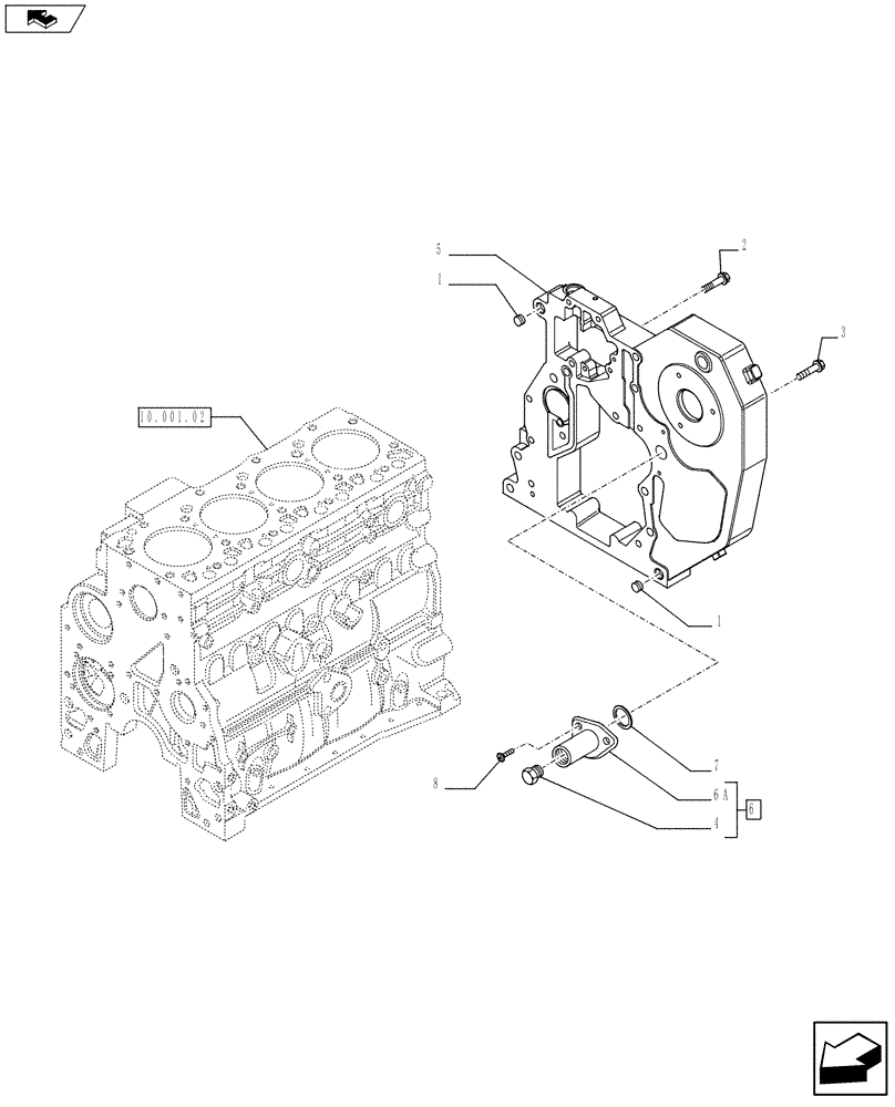 Схема запчастей Case F4GE9454K J604 - (10.106.03) - CRANKCASE COVERS (2853670) (10) - ENGINE