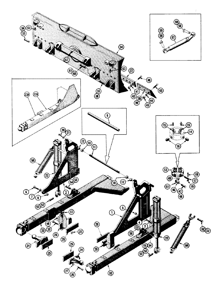 Схема запчастей Case 800 - (230) - HYDRAULIC BULLDOZER INST., FRAME, MOLDBOARD, CYLINDERS (07) - HYDRAULIC SYSTEM