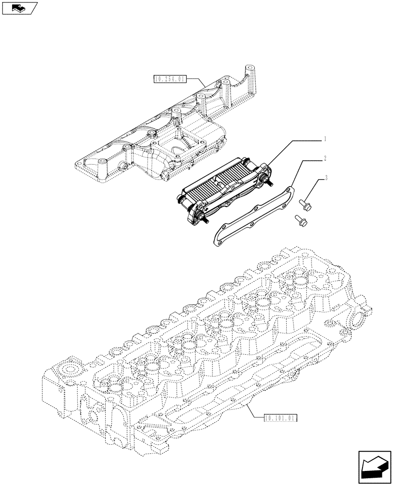 Схема запчастей Case F4HFE613R A003 - (10.254.04) - INTAKE MANIFOLD - HEATER (504116855) ENGINE COMPONENTS