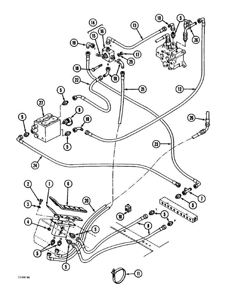 Схема запчастей Case 688BCK - (8E-18) - CIRCUIT - HAMMER, 688B CK (120301-) (07) - HYDRAULIC SYSTEM