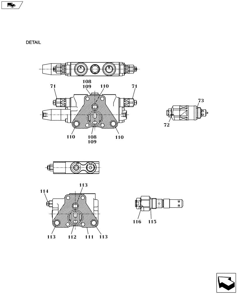 Схема запчастей Case CX235C SR - (35.359.04[06]) - CONTROL VALVE (35) - HYDRAULIC SYSTEMS