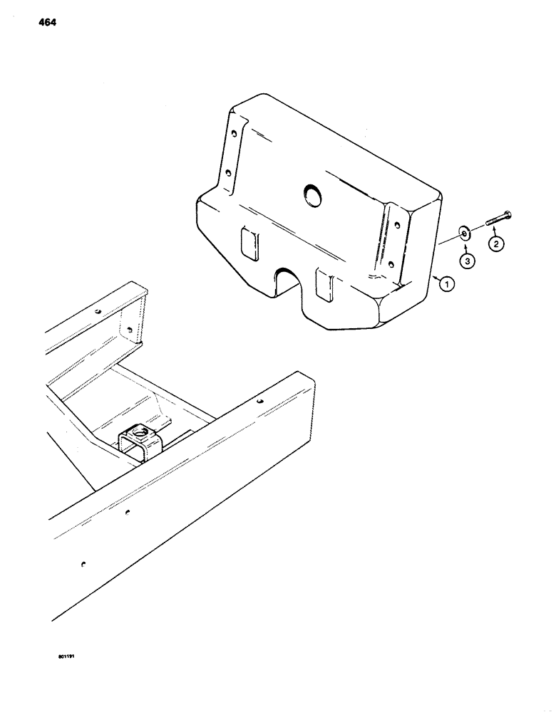 Схема запчастей Case 480D - (464) - FRONT COUNTERWEIGHT, 480D MODELS ONLY (39) - FRAMES AND BALLASTING