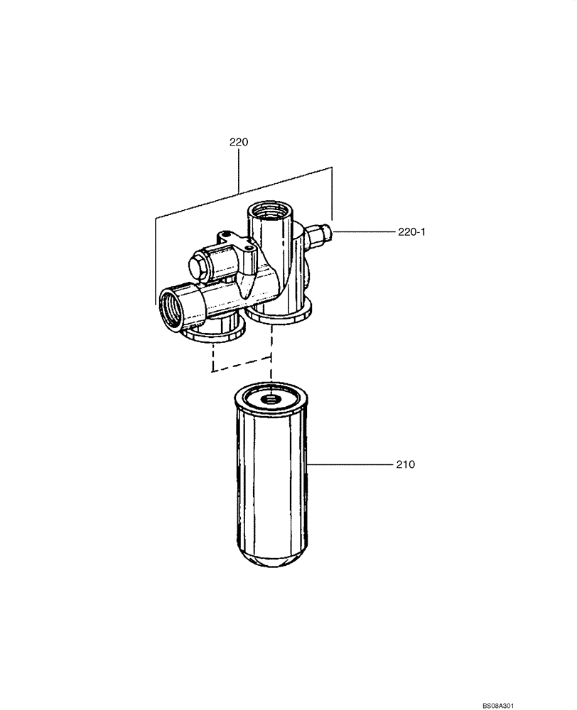 Схема запчастей Case 1221E - (06-23[01]) - TRANSMISSION - FILTER ASSY (11LH-01100) (22) (06) - POWER TRAIN