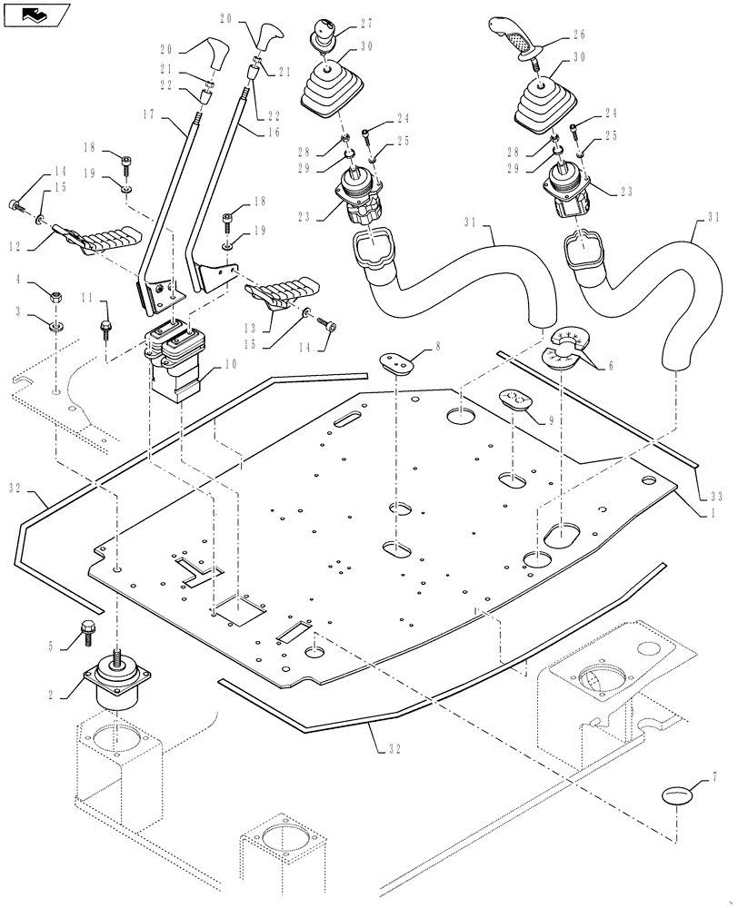 Схема запчастей Case CX235C SR - (35.355.01) - JOYSTICK CONTROLS (35) - HYDRAULIC SYSTEMS