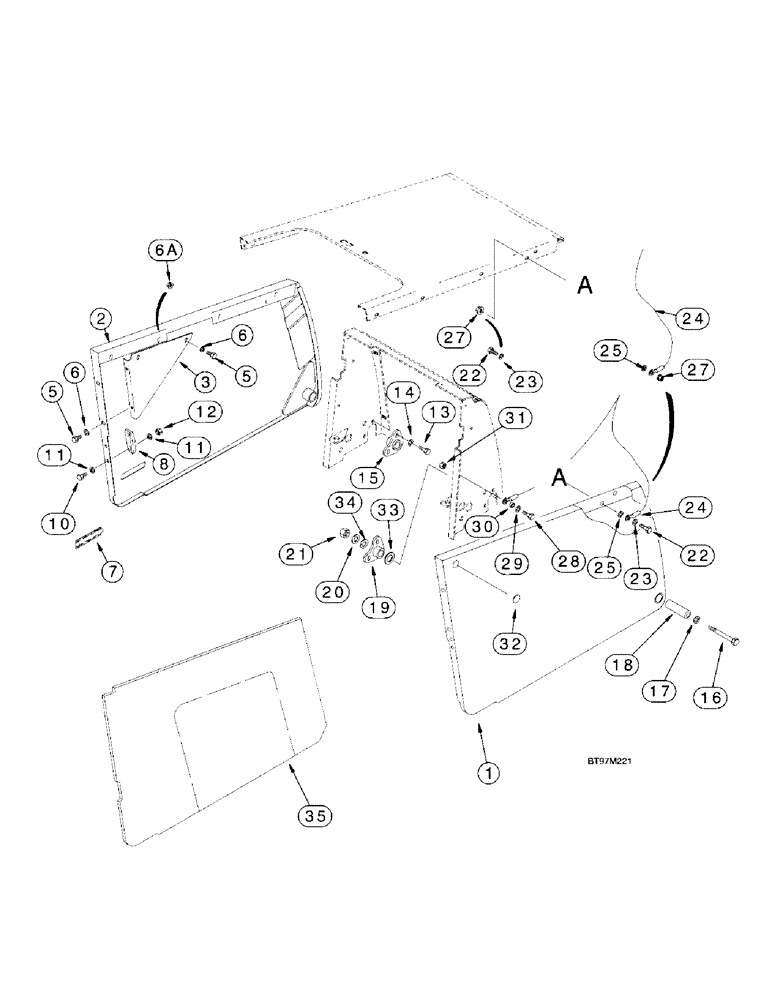 Схема запчастей Case 580L - (9-069) - ENGINE SIDE PANELS (09) - CHASSIS/ATTACHMENTS