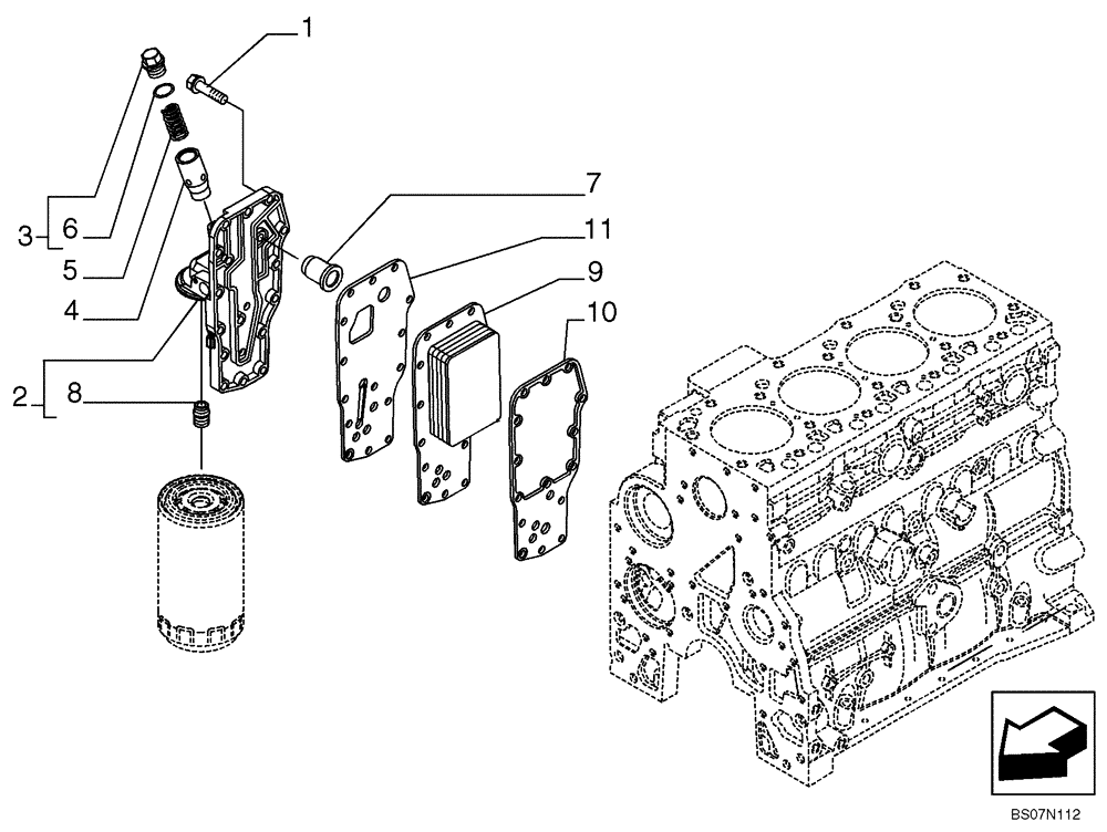 Схема запчастей Case 588G - (02-34) - HEAT EXCHANGER - ENGINE (2853239) (02) - ENGINE