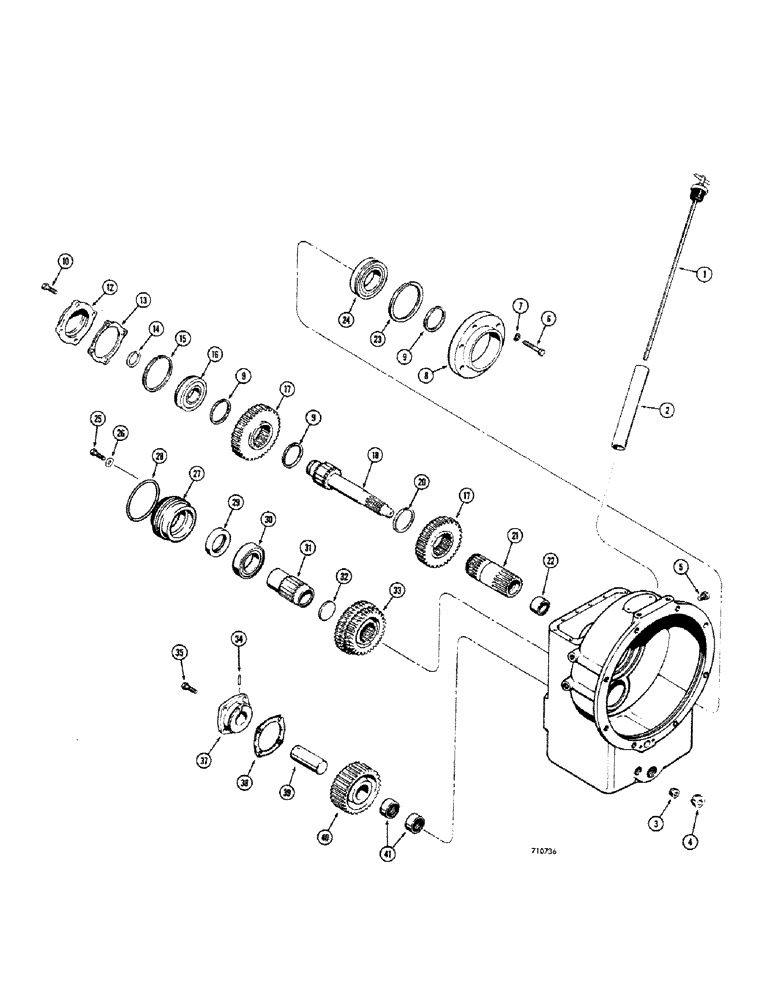 Схема запчастей Case 680CK - (076) - TRANSMISSION, POWER SHUTTLE AND HOUSING (21) - TRANSMISSION