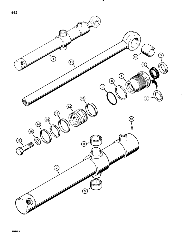 Схема запчастей Case 580SE - (462) - G101186 AND G101187 LOADER BUCKET CYLINDERS (08) - HYDRAULICS