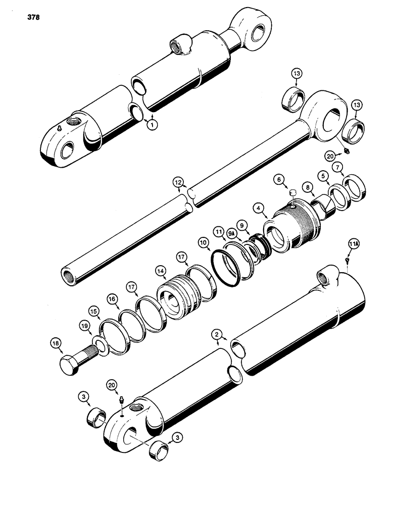 Схема запчастей Case 480D - (378) - G104844 BACKHOE DIPPER CYLINDER, 480D MODELS ONLY (35) - HYDRAULIC SYSTEMS