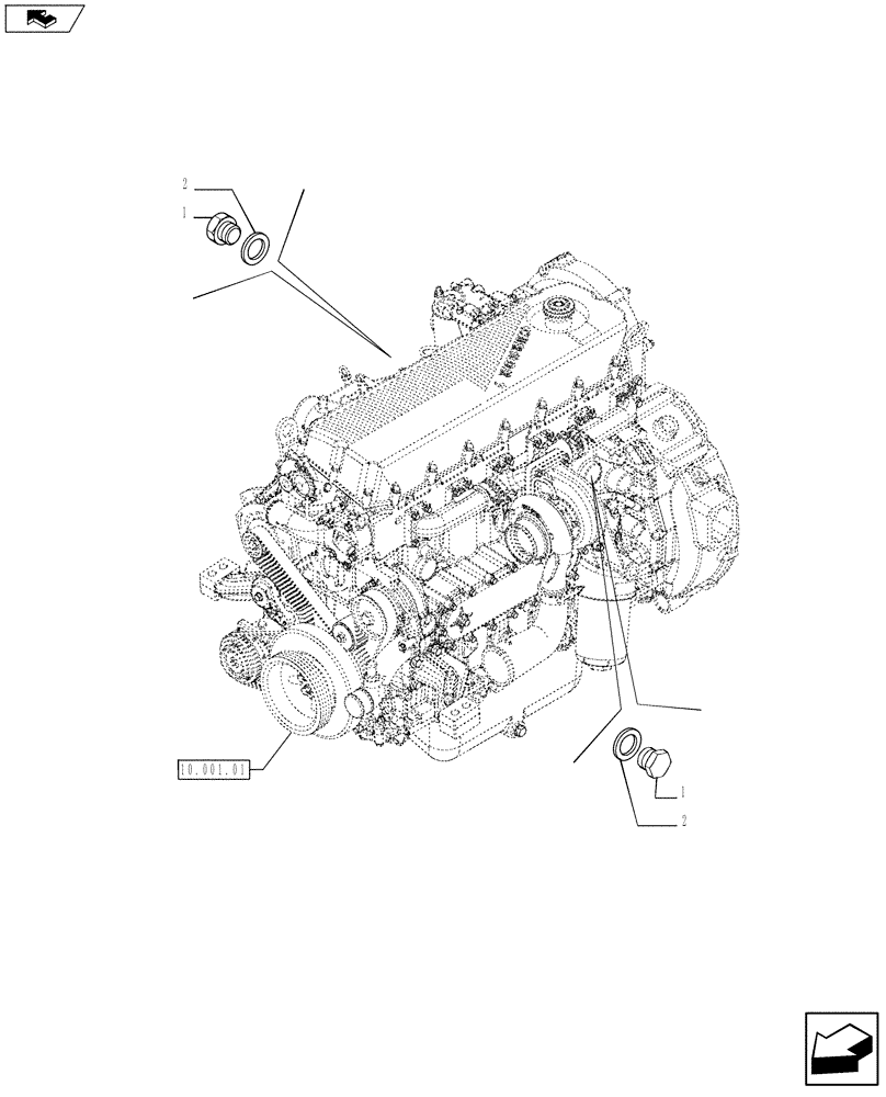 Схема запчастей Case F2CE9684C E020 - (10.414.02) - PIPING - ENGINE COOLING SYSTEM (504032236 - 504032238) (10) - ENGINE