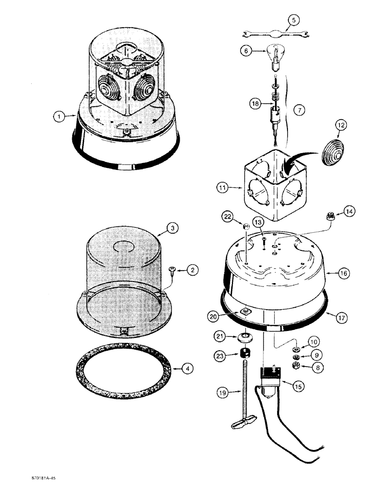 Схема запчастей Case 480F - (4-46) - ROTATING BEACON (04) - ELECTRICAL SYSTEMS