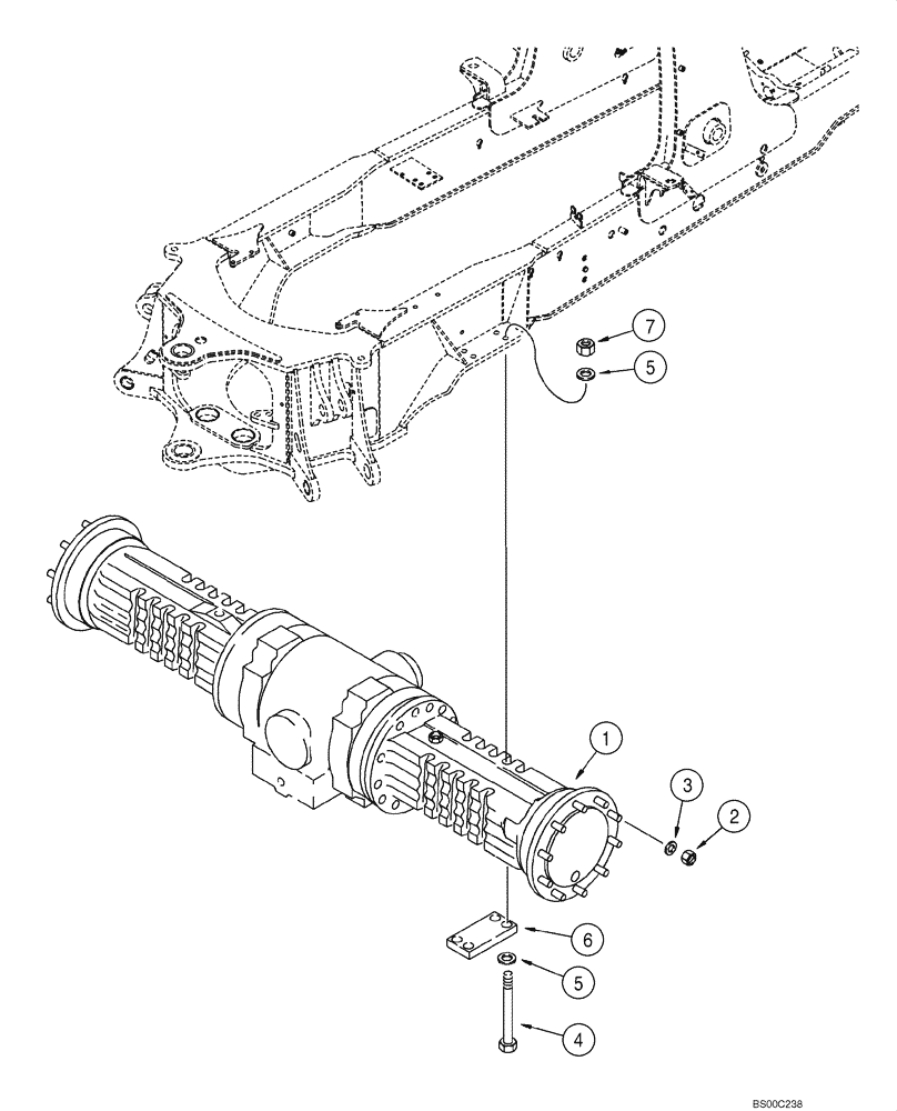 Схема запчастей Case 570MXT - (06-25) - AXLE, REAR DRIVE - MOUNTING (06) - POWER TRAIN