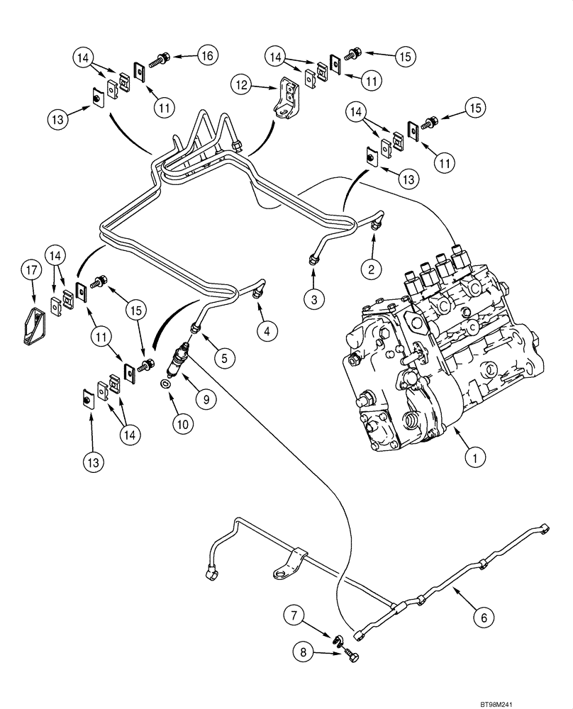 Схема запчастей Case 1845C - (03-04) - FUEL INJECTION SYSTEM, 4-390 EMISSIONS CERTIFIED ENGINE, ASN JAF0250483 (03) - FUEL SYSTEM