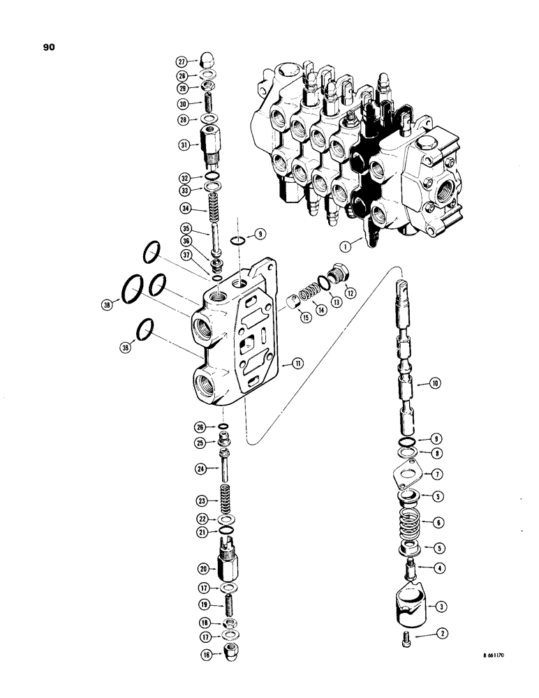 Схема запчастей Case 33 - (090) - D40748 AND D51508 BACKHOE BOOM SECTIONS 