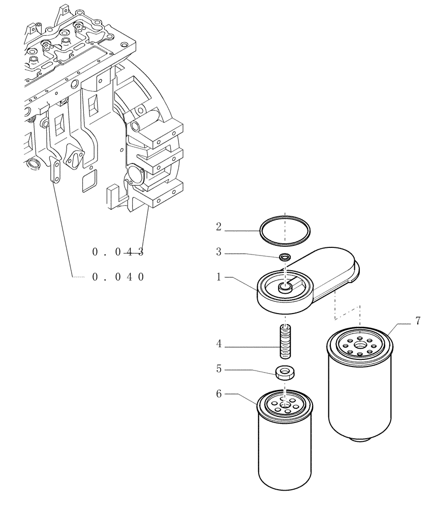 Схема запчастей Case 1850K - (0.200[01]) - FUEL FILTER (01) - ENGINE