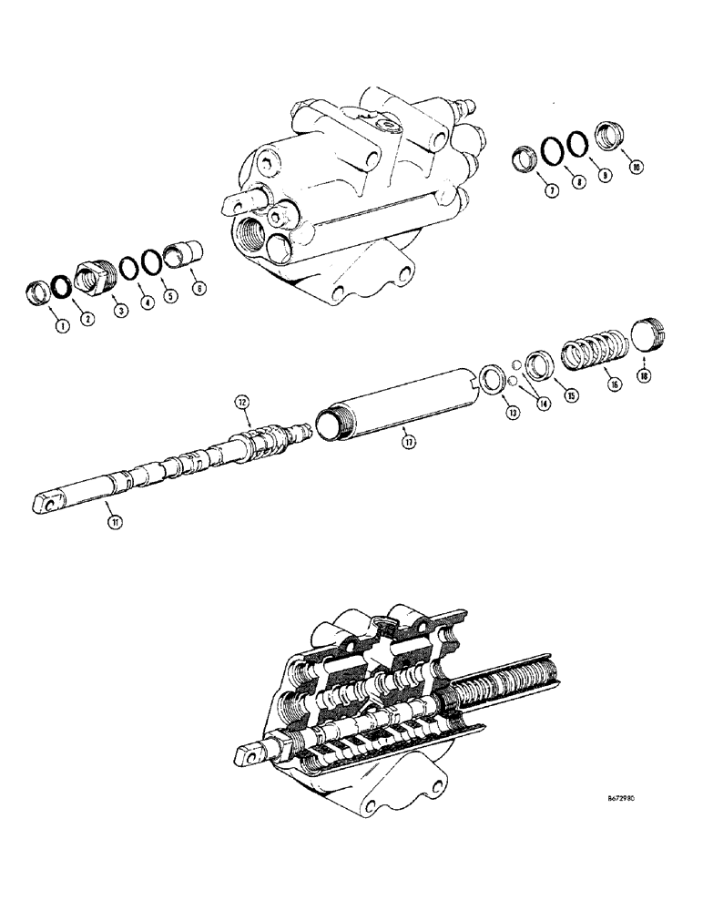 Схема запчастей Case 680CK - (234) - FOUR POSITION SPOOLS - FLOAT (35) - HYDRAULIC SYSTEMS