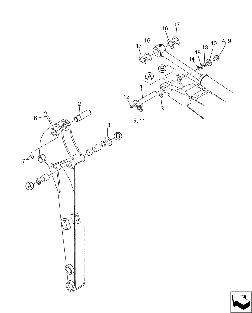 Схема запчастей Case CX17B - (03-016) - ARM INSTAL (84) - BOOMS, DIPPERS & BUCKETS