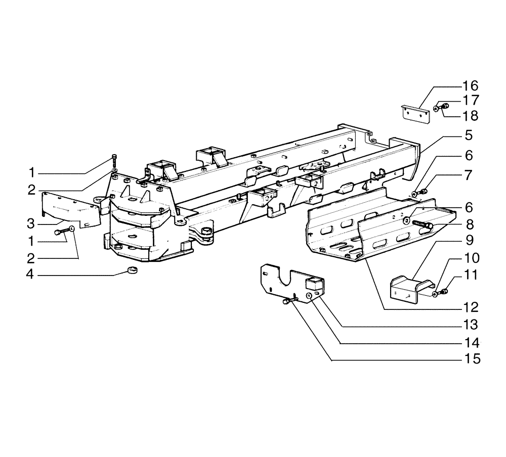 Схема запчастей Case 845B - (09-05[01]) - REAR MAIN FRAME (09) - CHASSIS/ATTACHMENTS