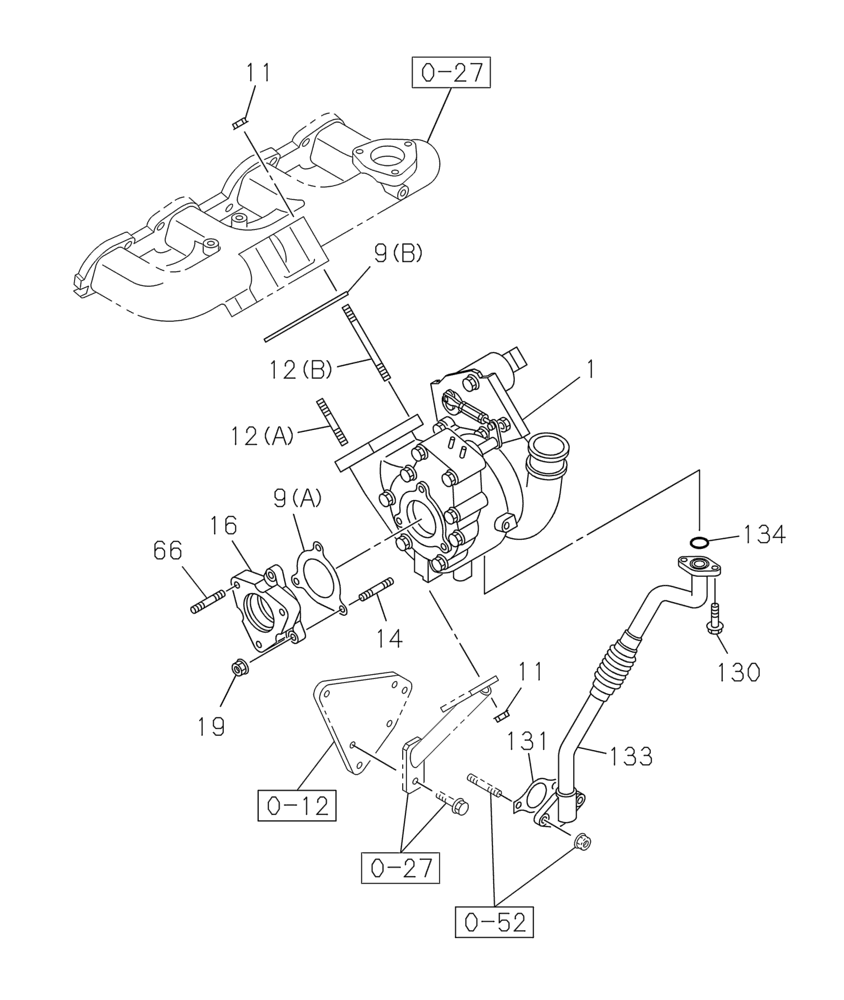 Схема запчастей Case CX210C LC - (10.250.01[01]) - TURBOCHARGER (10) - ENGINE