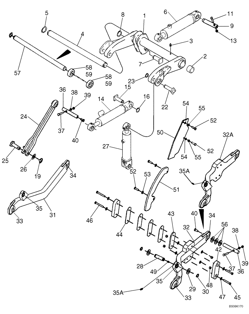 Схема запчастей Case 570MXT - (09-13A) - FRAME - HITCH, THREE POINT (IF USED) (09) - CHASSIS/ATTACHMENTS