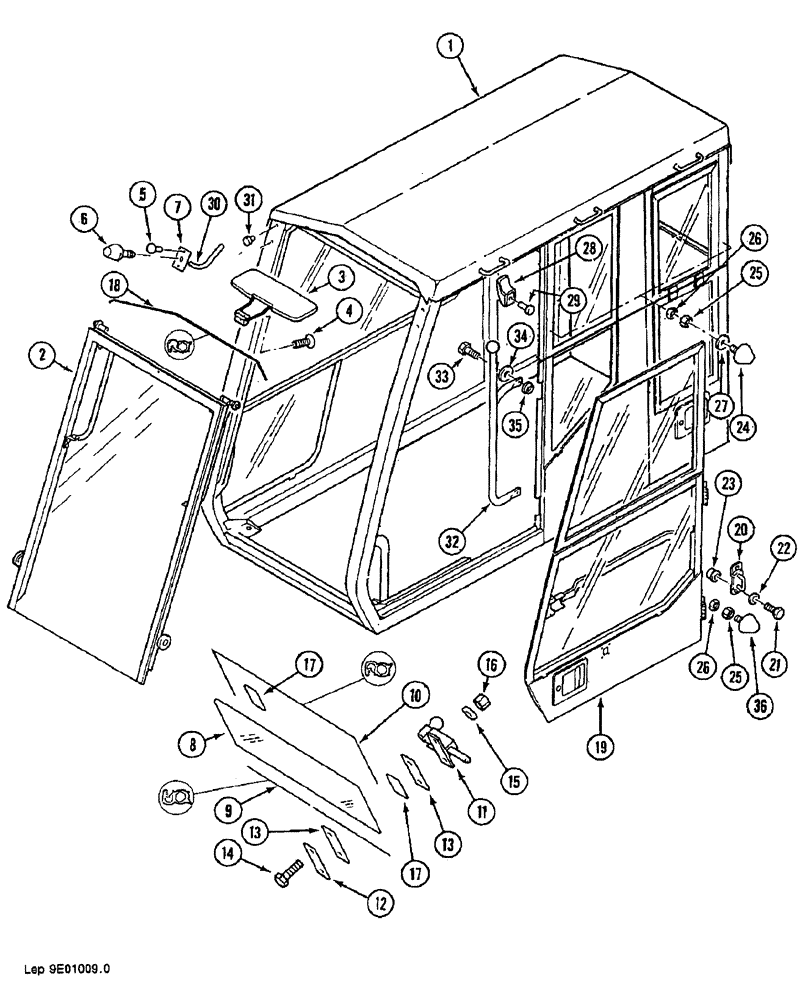 Схема запчастей Case 688B - (92) - CAB (05) - UPPERSTRUCTURE CHASSIS