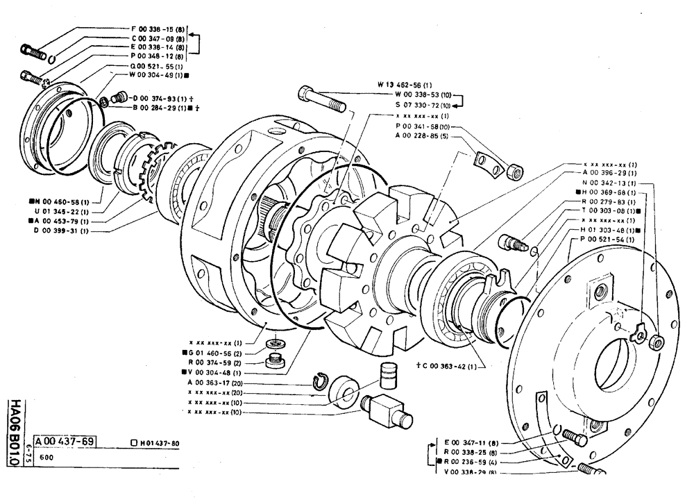 Схема запчастей Case TY45 - (HA06 B01.0) - BASIC HYDRAULIC MOTOR - 600 (07) - HYDRAULIC SYSTEM