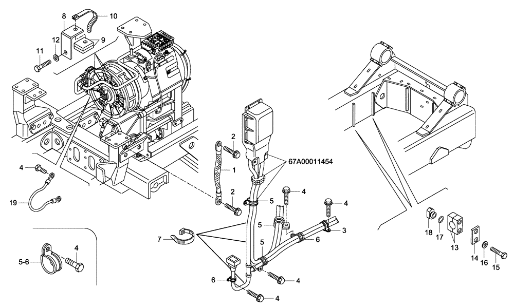 Схема запчастей Case 335B - (67A02011463[001]) - INSTALL, GROUND CIRCUIT (87551997) (13) - Electrical System / Decals