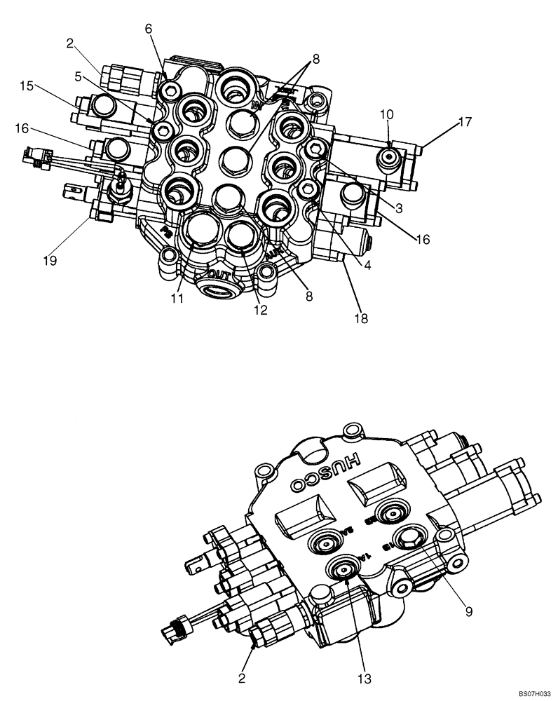 Схема запчастей Case 420CT - (08-18) - CONTROL VALVE - 87546974 VALVE ASSY (STANDARD PILOT CONTROL) (08) - HYDRAULICS