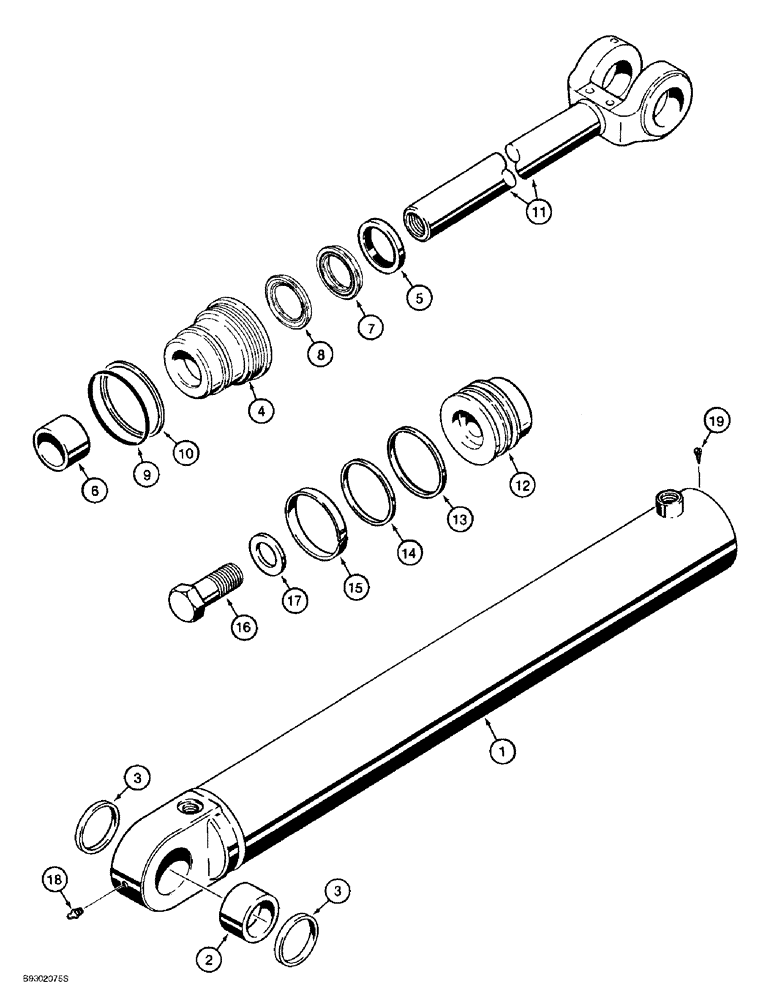 Схема запчастей Case 621B - (8-54) - BUCKET CYLINDERS, XT LOADER (08) - HYDRAULICS