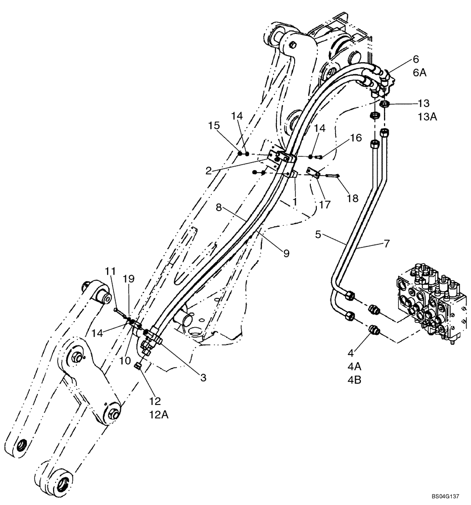 Схема запчастей Case 721E - (08-20) - HYDRAULICS - LOADER AUXILIARY - THIRD SPOOL (XT) (08) - HYDRAULICS