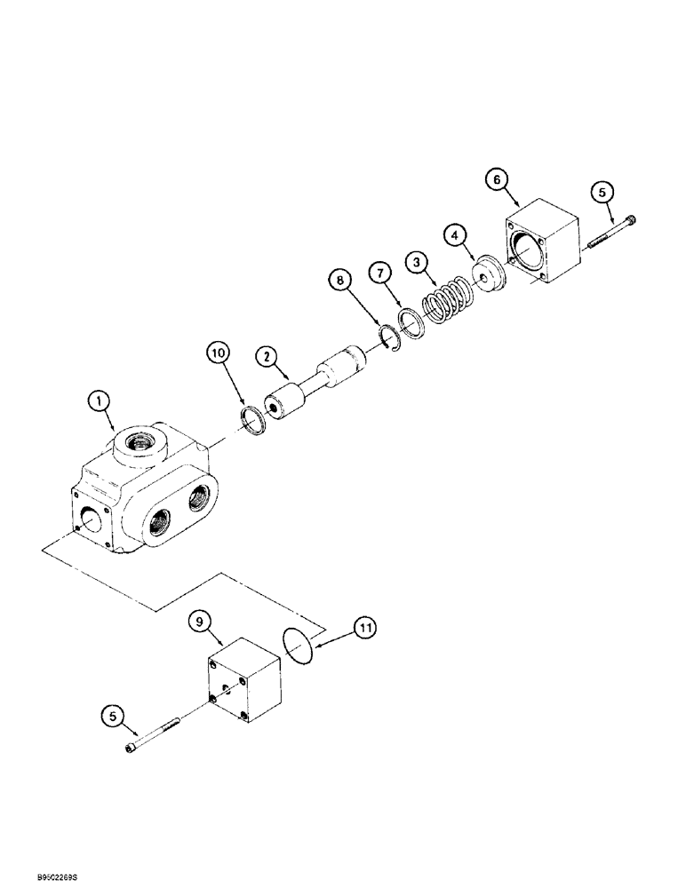 Схема запчастей Case 621B - (8-99A) - RIDE CONTROL DIRECTIONAL VALVE ASSEMBLY (08) - HYDRAULICS