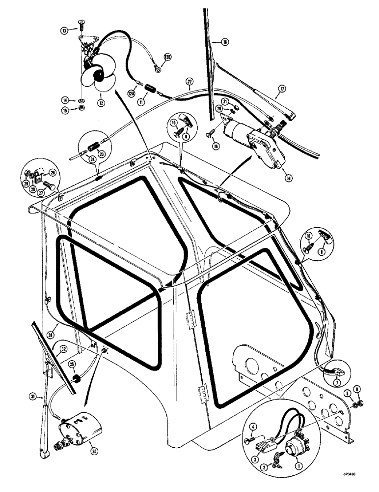 Схема запчастей Case W9C - (254) - CAB ELECTRICAL SYSTEM (09) - CHASSIS