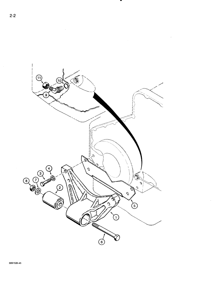 Схема запчастей Case 821 - (2-002) - ENGINE MOUNT AND RELATED PARTS (02) - ENGINE