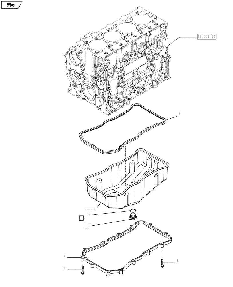 Схема запчастей Case F5CE5454C A003 - (10.102.01) - OIL SUMP & RELATED PARTS (504179441) (10) - ENGINE