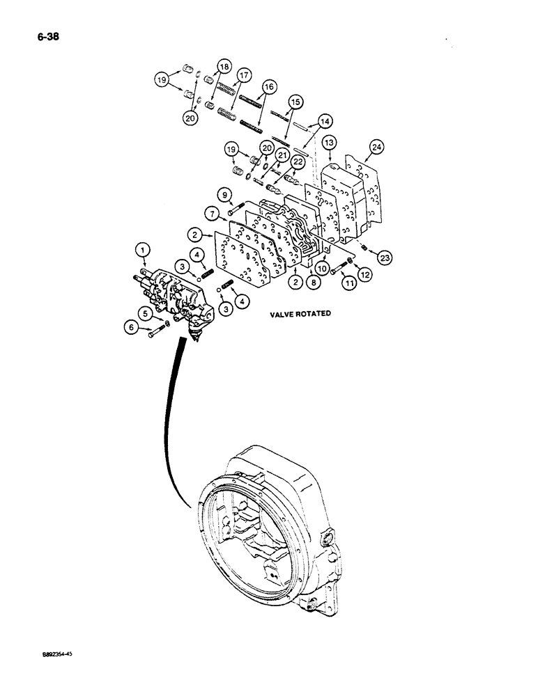 Схема запчастей Case W14C - (6-38) - TRANSMISSION, CONTROL AND MODULATOR VALVES (06) - POWER TRAIN