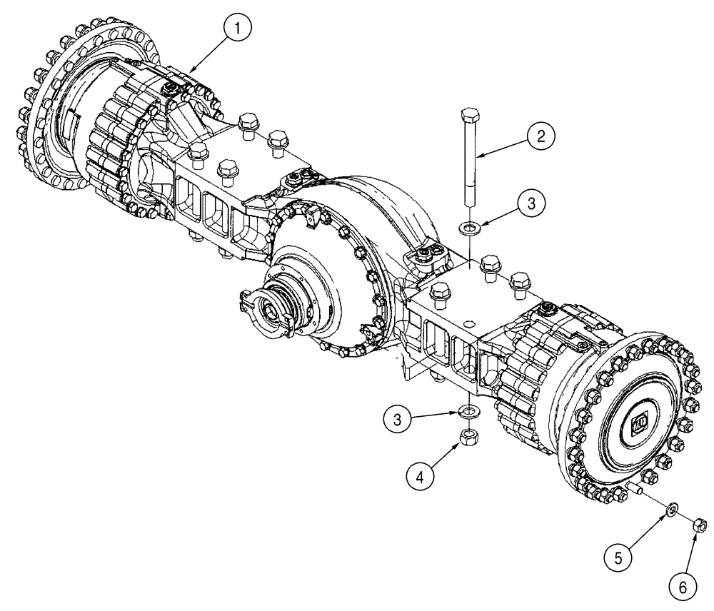 Схема запчастей Case 921C - (06-27) - AXLE, FRONT - MOUNTING JEE0123252- (06) - POWER TRAIN