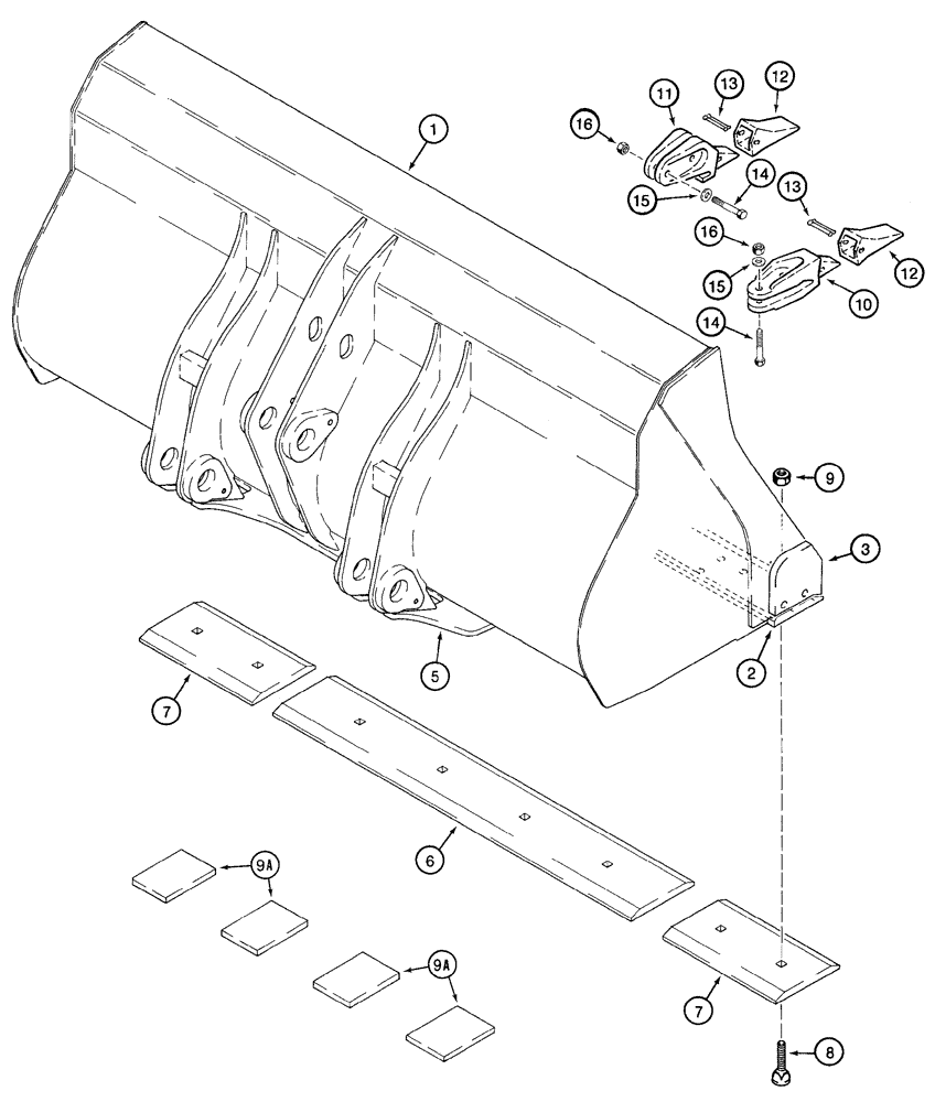 Схема запчастей Case 921C - (09-05) - BUCKETS - LOADER (09) - CHASSIS