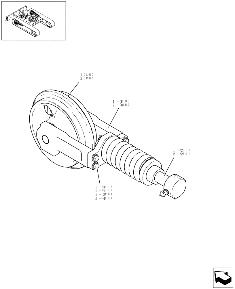Схема запчастей Case CX27B - (346-01[1]) - IDLER ADJUSTER (48) - TRACKS & TRACK SUSPENSION