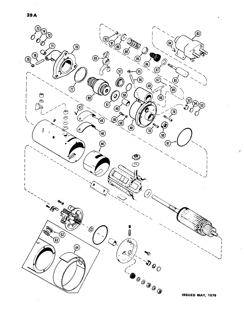 Схема запчастей Case W24B - (039A) - D42964 STARTER, (504BD) DIESEL ENGINE, USED WITHOUT INSTRUMENT CLUSTER (04) - ELECTRICAL SYSTEMS