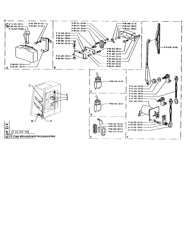 Схема запчастей Case 160CK - (76) - CAB WINDSHIELD ACCESSORIES (06) - ELECTRICAL SYSTEMS