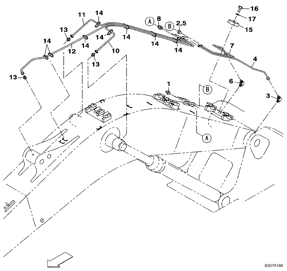 Схема запчастей Case CX130B - (09-65) - LUBRICATION CIRCUIT - BOOM (09) - CHASSIS/ATTACHMENTS